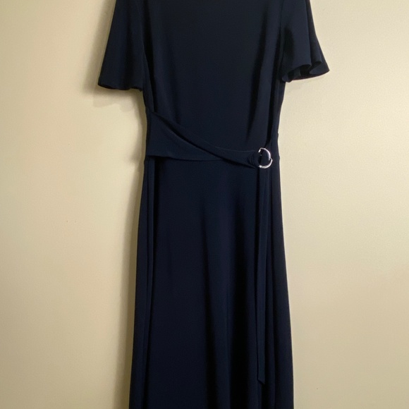 Ralph Lauren Navy Blue Wrap Midi Dress in Size 2 - Picture 7 of 7